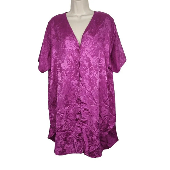 Sleep Solutions Purple Button Up Sleep Shirt Gown Nightgown Women Size L? FLAW - Picture 1 of 7